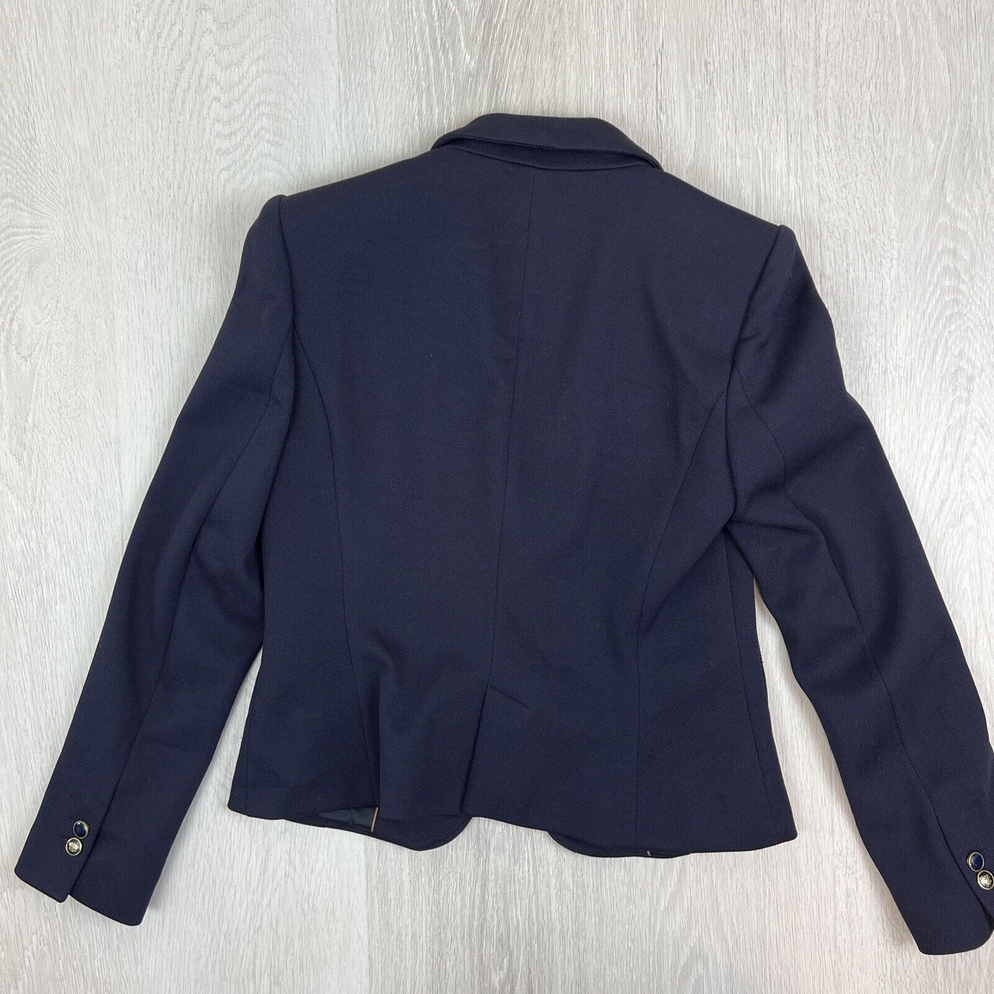 Zara Womens Navy Blue Single Button Suit Jacket Blazer Jacket Size Medium