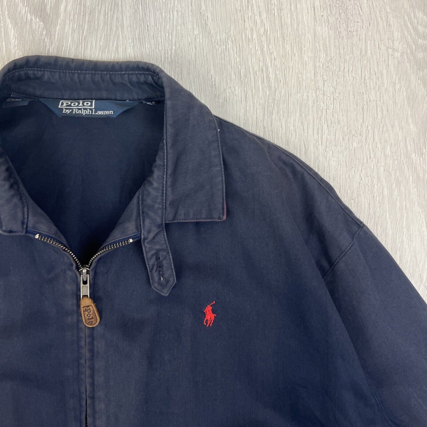 Vintage Polo Ralph Lauren Mens Blue Full Zip Bomber Jacket Size Large