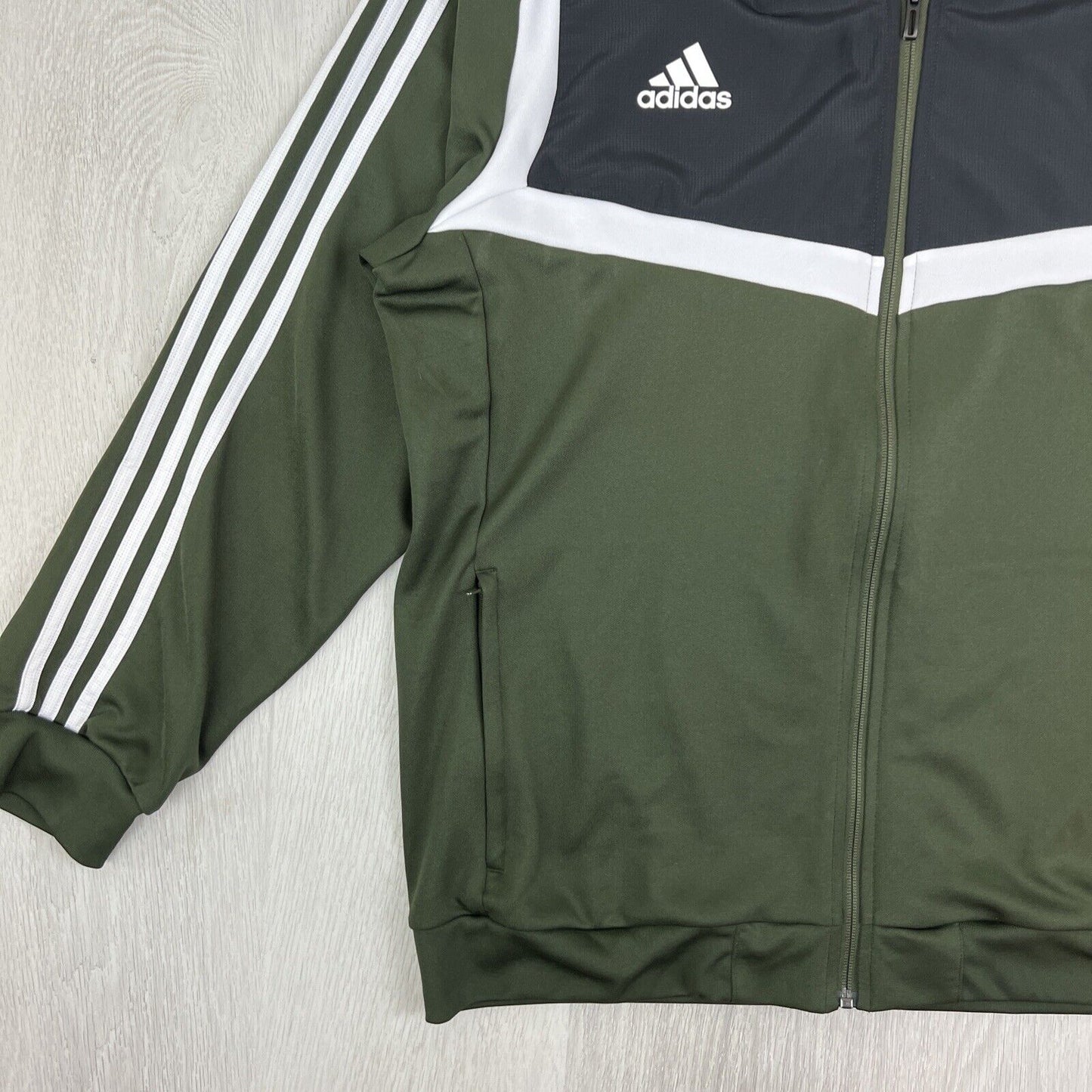 adidas Mens Green Full Zip Tracksuit Jacket Size XL