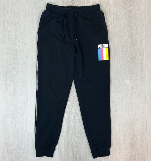 PUMA Mens Black Jogger Trackies Pants Size Medium