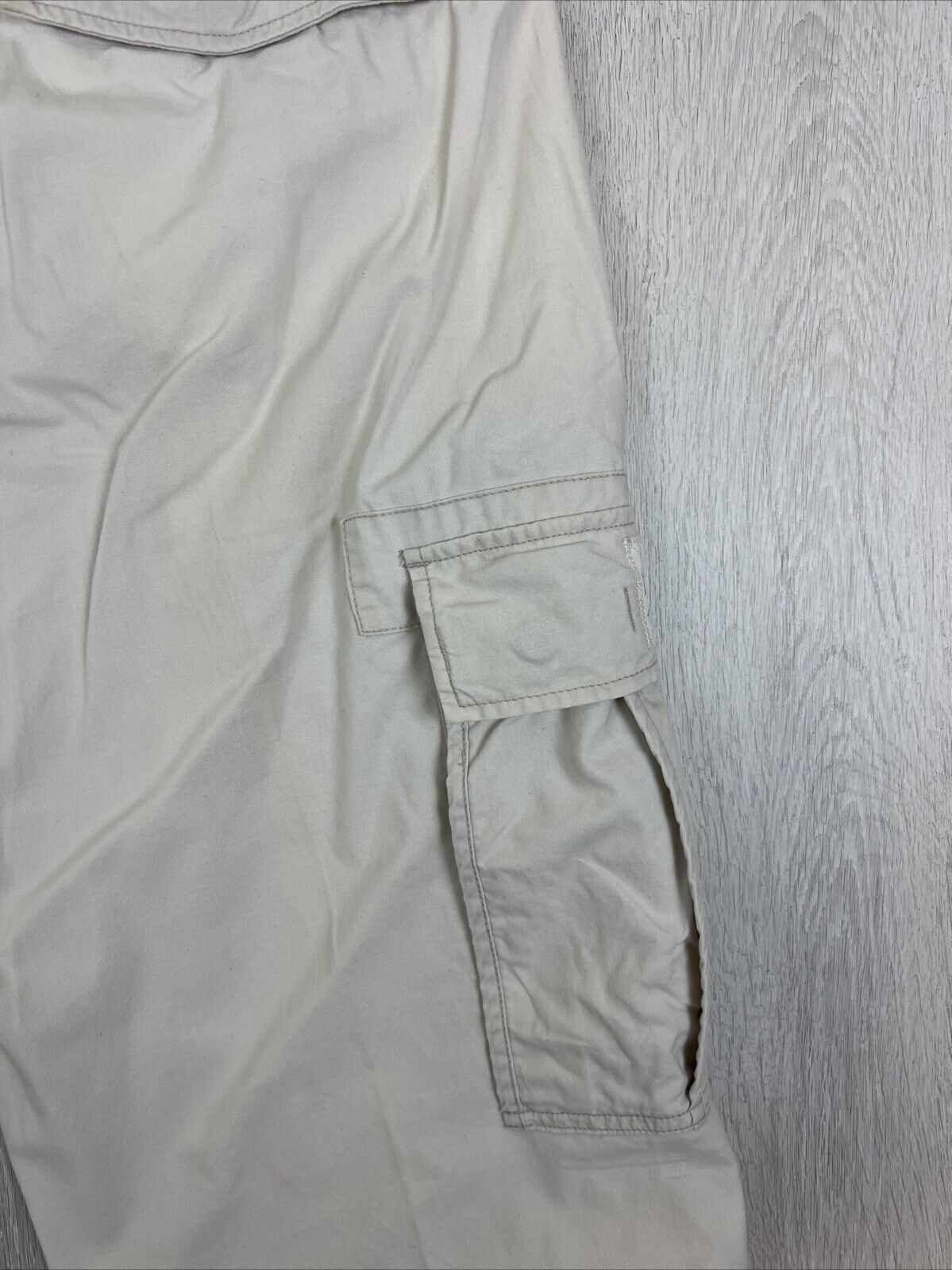 VTG Polo Jeans Ralph Lauren Mens 90s Cream Cargo Pants Size 33/34