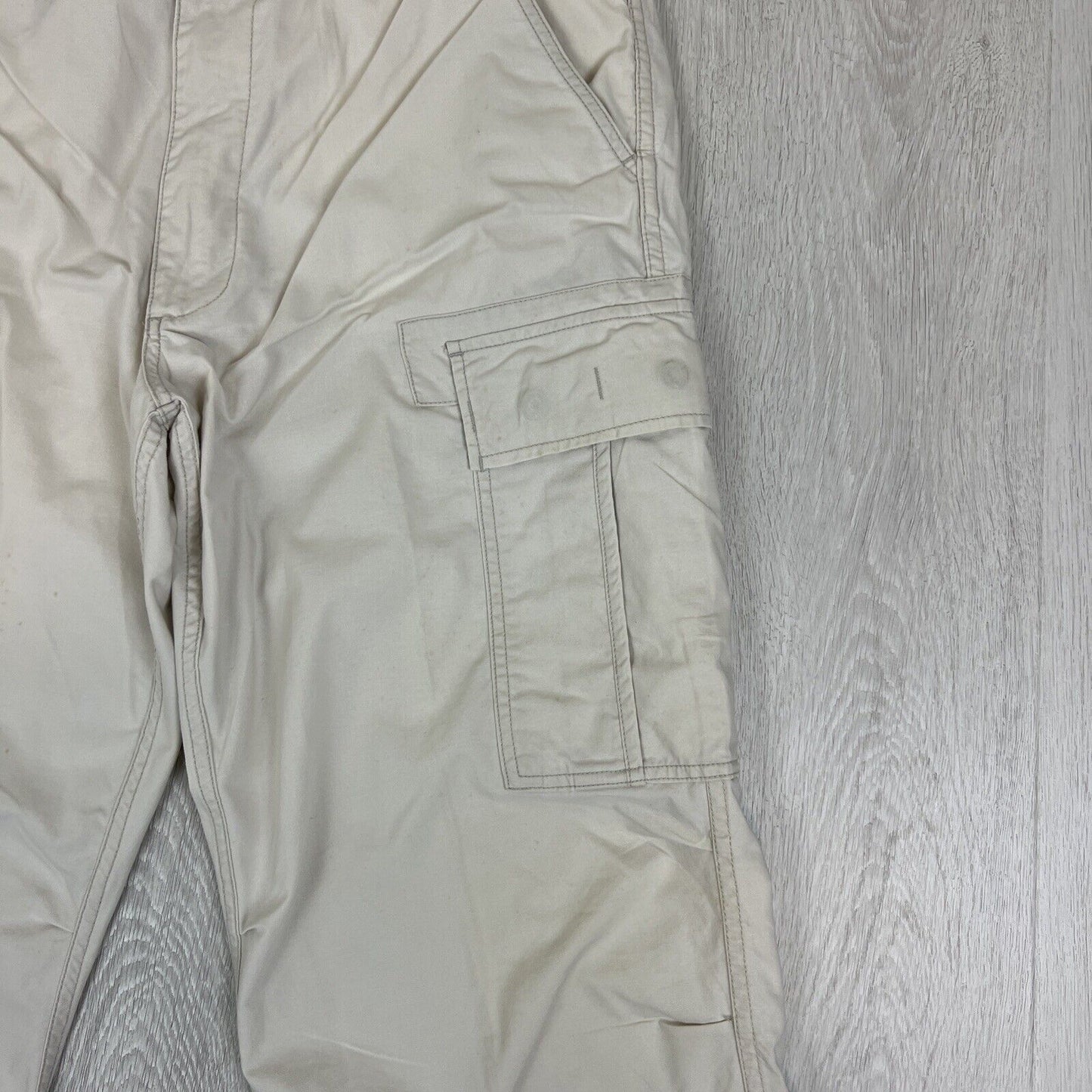 VTG Polo Jeans Ralph Lauren Mens 90s Cream Cargo Pants Size 33/34