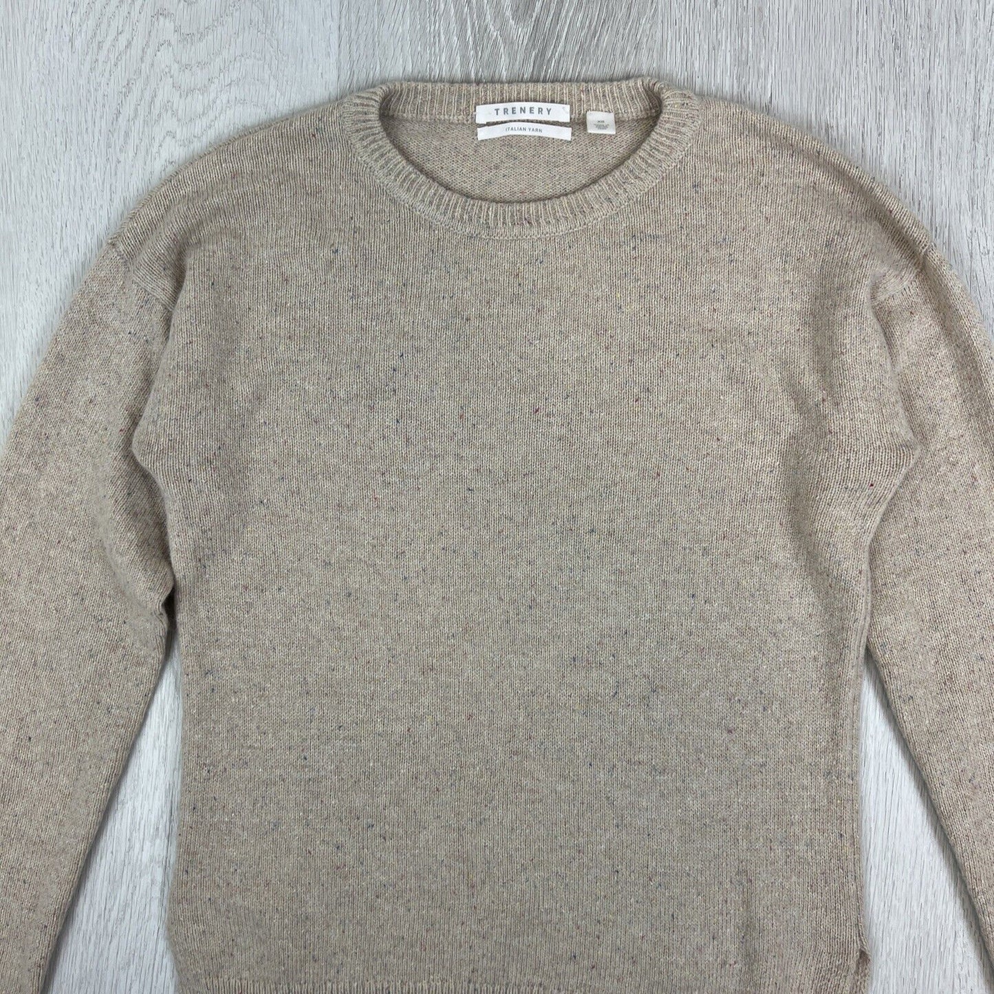 Trenery Womens Knitted Alpaca Wool Silk Blend Beige Sweater Size XS