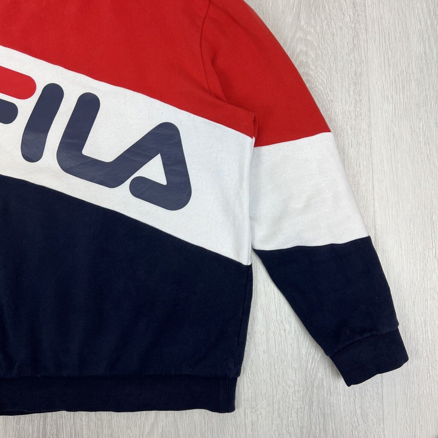 FILA Mens Colour Block Pullover Sweatshirt Jumper Size Medium