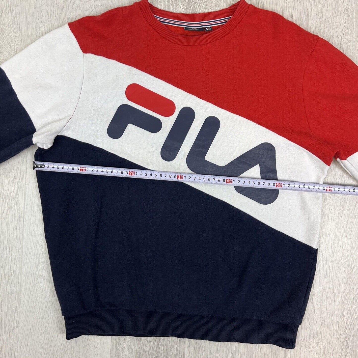 FILA Mens Colour Block Pullover Sweatshirt Jumper Size Medium