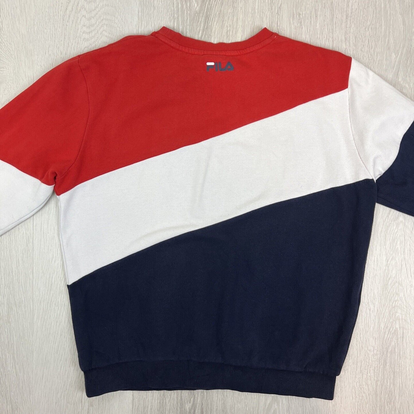 FILA Mens Colour Block Pullover Sweatshirt Jumper Size Medium