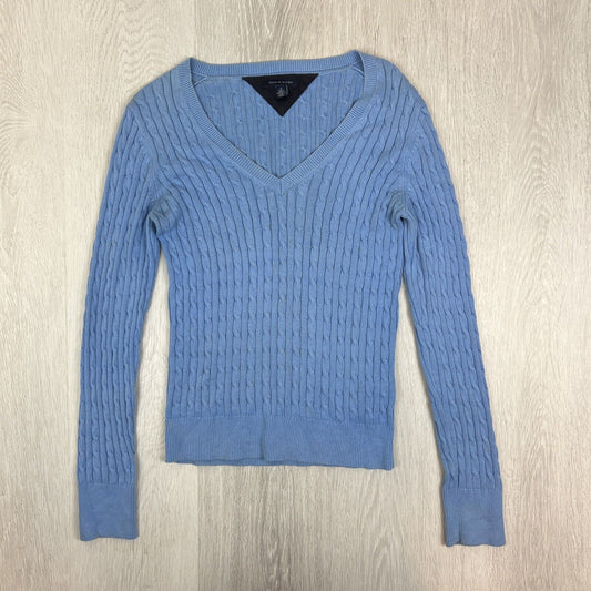 Tommy Hilfiger Womens Blue Cable Knit Pullover Sweater Jumper Size Medium