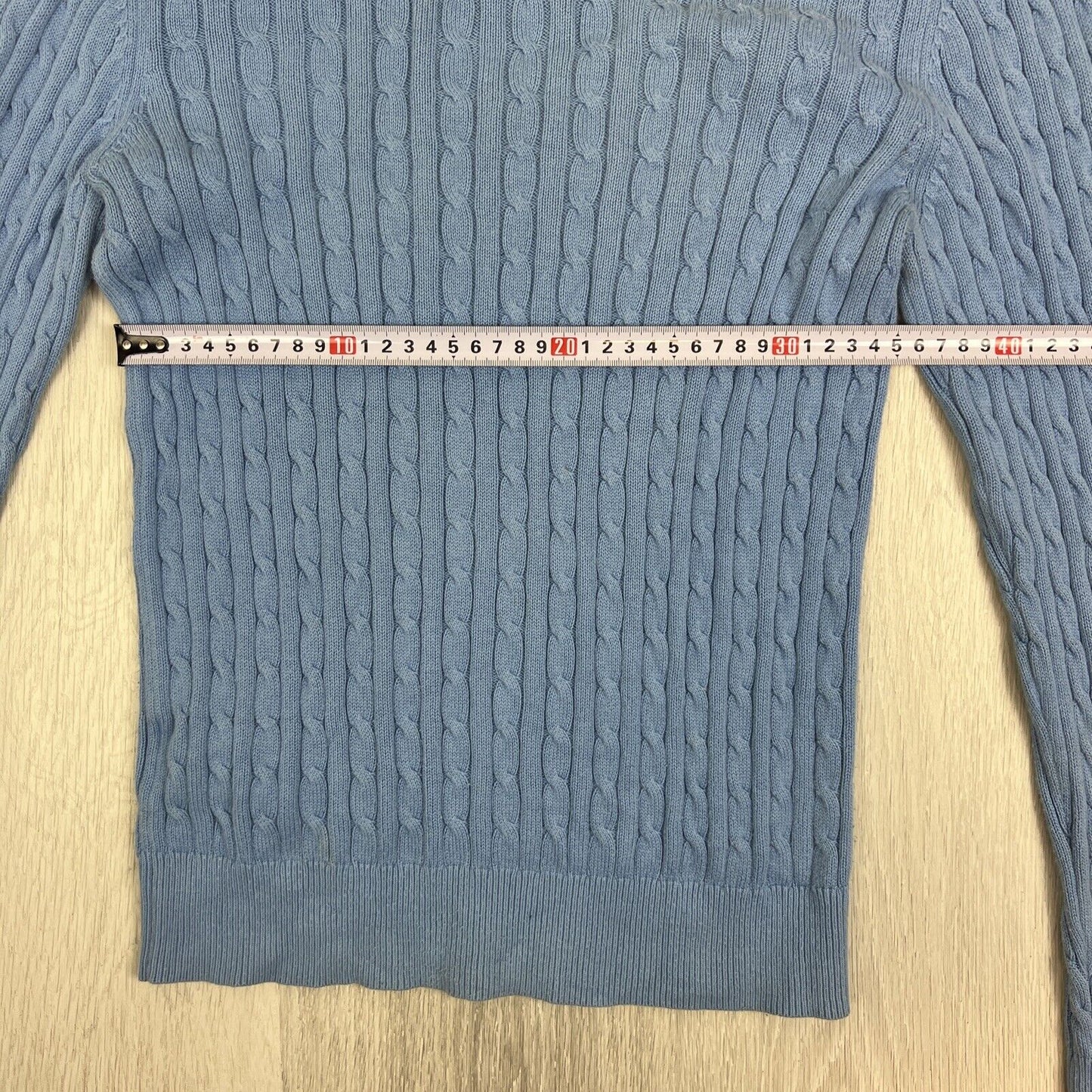 Tommy Hilfiger Womens Blue Cable Knit Pullover Sweater Jumper Size Medium