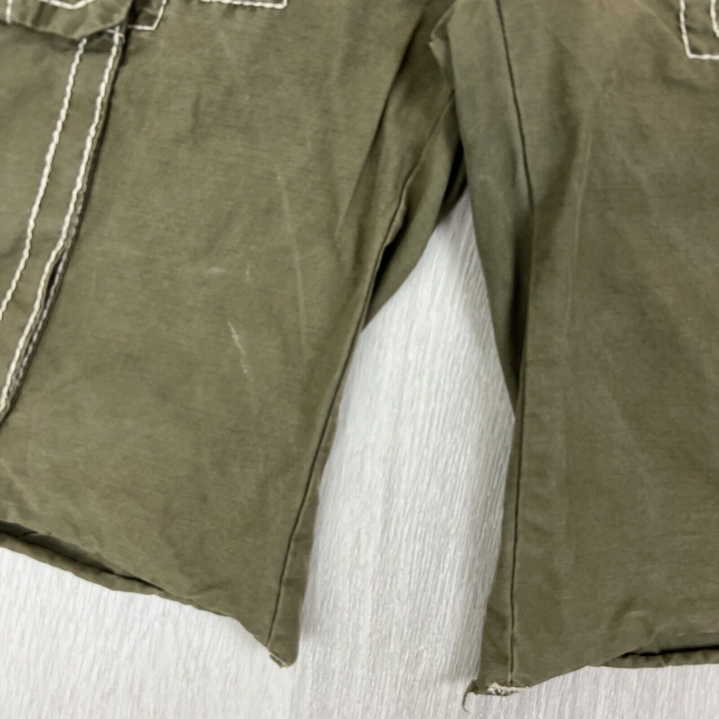 True Religion Mens Olive Green Cargo Shorts Size 34