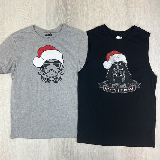 Star Wars Mens Christmas T-Shirt Bundle Size S (1 x Muscle Tee / 1 x T-Shirt)