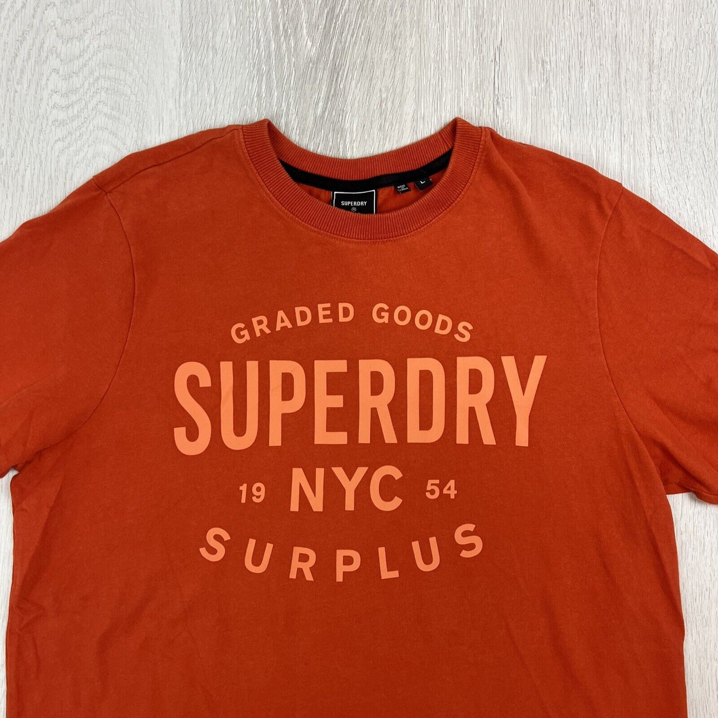 Superdry Mens Orange Short Sleeve T-Shirt Size Large