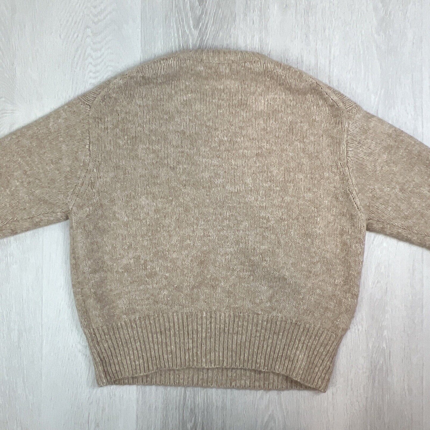 Zara Womens Brown Knitted Pullover Jumper Size Large (Alpaca, Wool, Poly Blend)