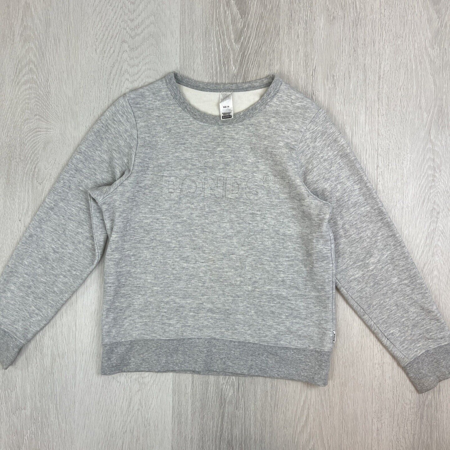 Bonds Unisex Kids Grey Pullover Sweater Jumper Sie 14 Years