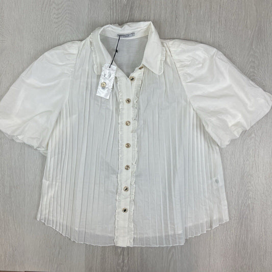 Sheike Womens White Button Up Blouse Top Size 8 (New)