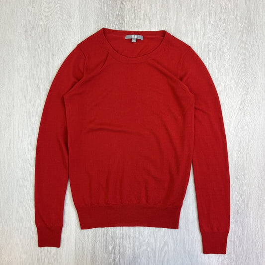 Uniqlo Womens Red Lightweight Wool Knitted Sweater Jumper Size Small