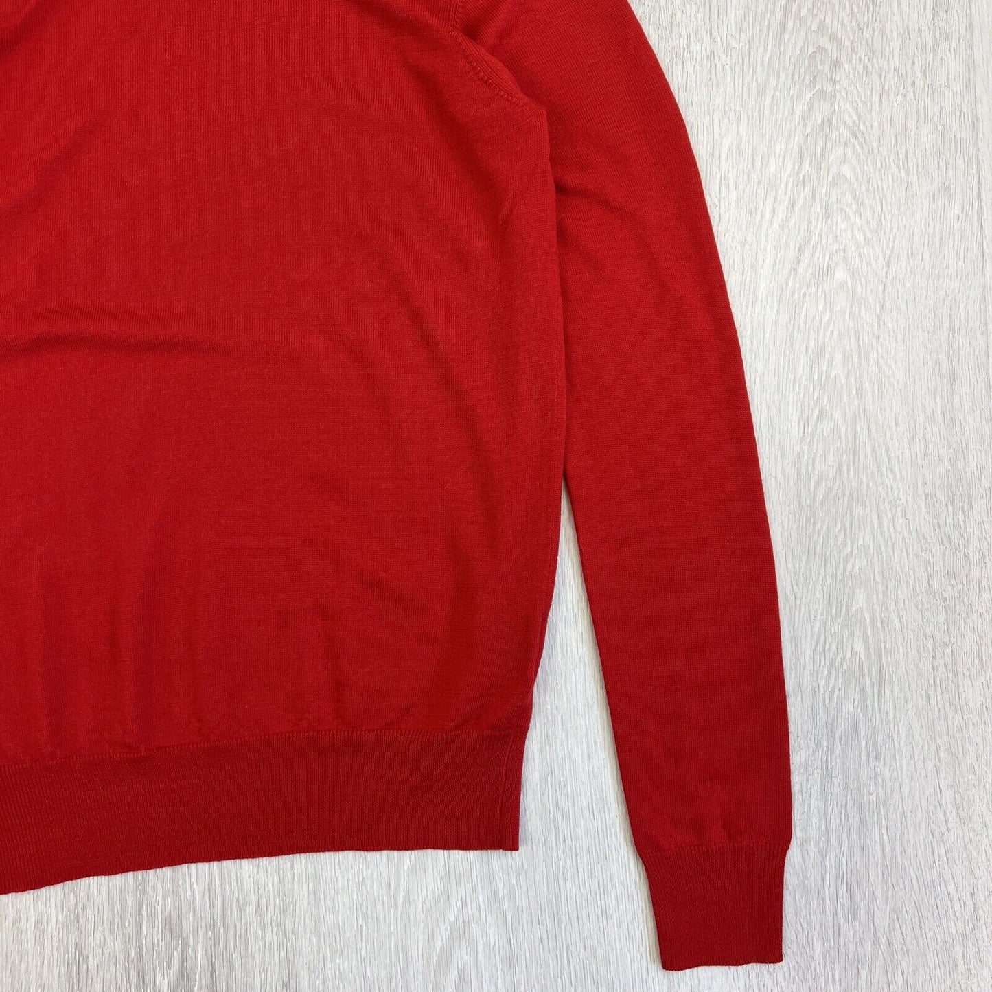 Uniqlo Womens Red Lightweight Wool Knitted Sweater Jumper Size Small