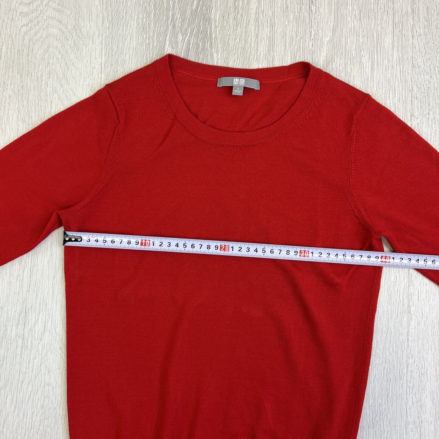 Uniqlo Womens Red Lightweight Wool Knitted Sweater Jumper Size Small