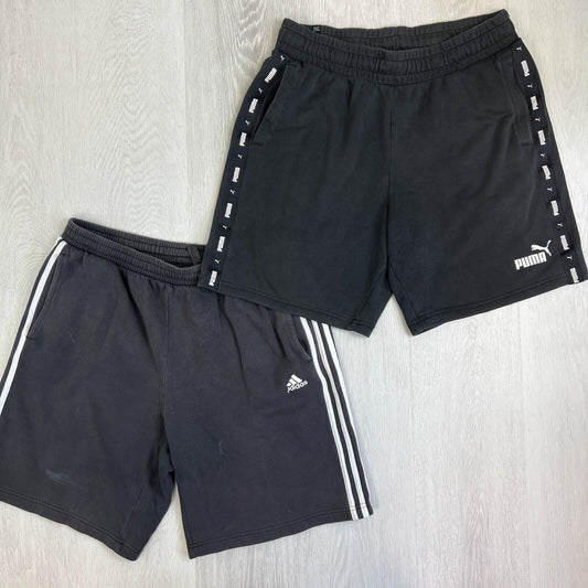 adidas & PUMA Mens Black Activewear Sweat Shorts Size XL