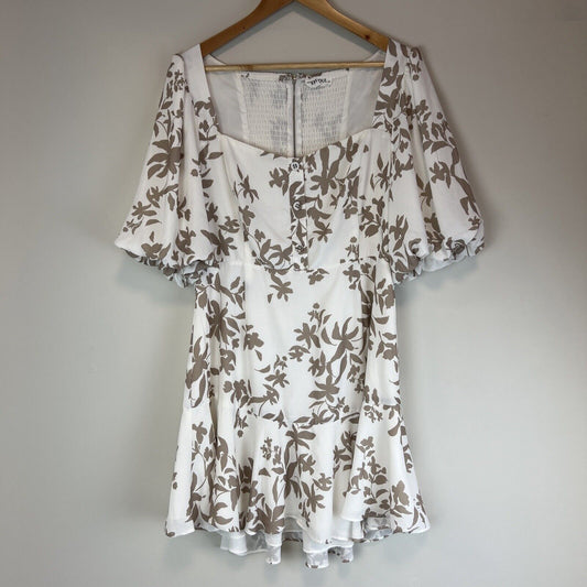 Fresh Soul Womens White Floral Pattern Dress Size 14