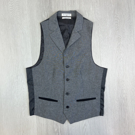 We Rob Banks Mens Grey Cotton 4 Button Suit Vest Size Medium