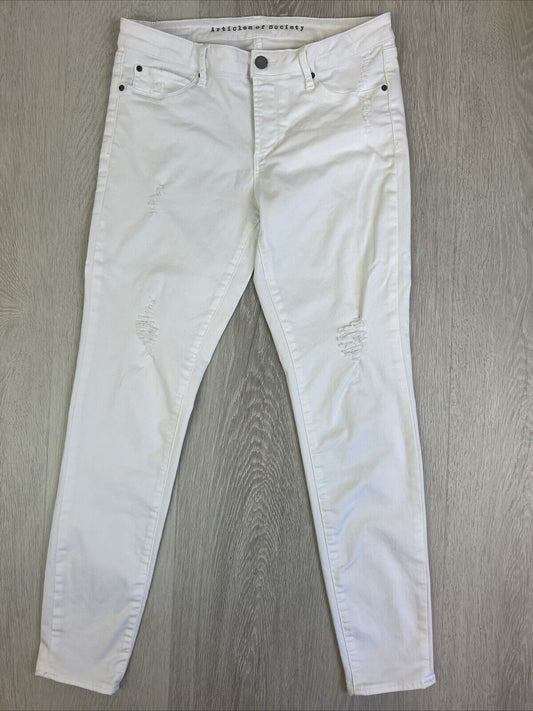 Articles of Society Womens White Stretch Skinny Jeans Size 30