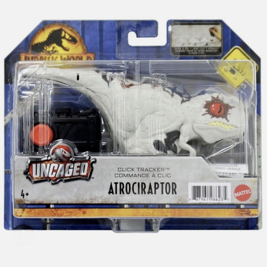 Jurassic World Dominion Uncaged Click Tracker White Atrociraptor Ghost Pack Wear