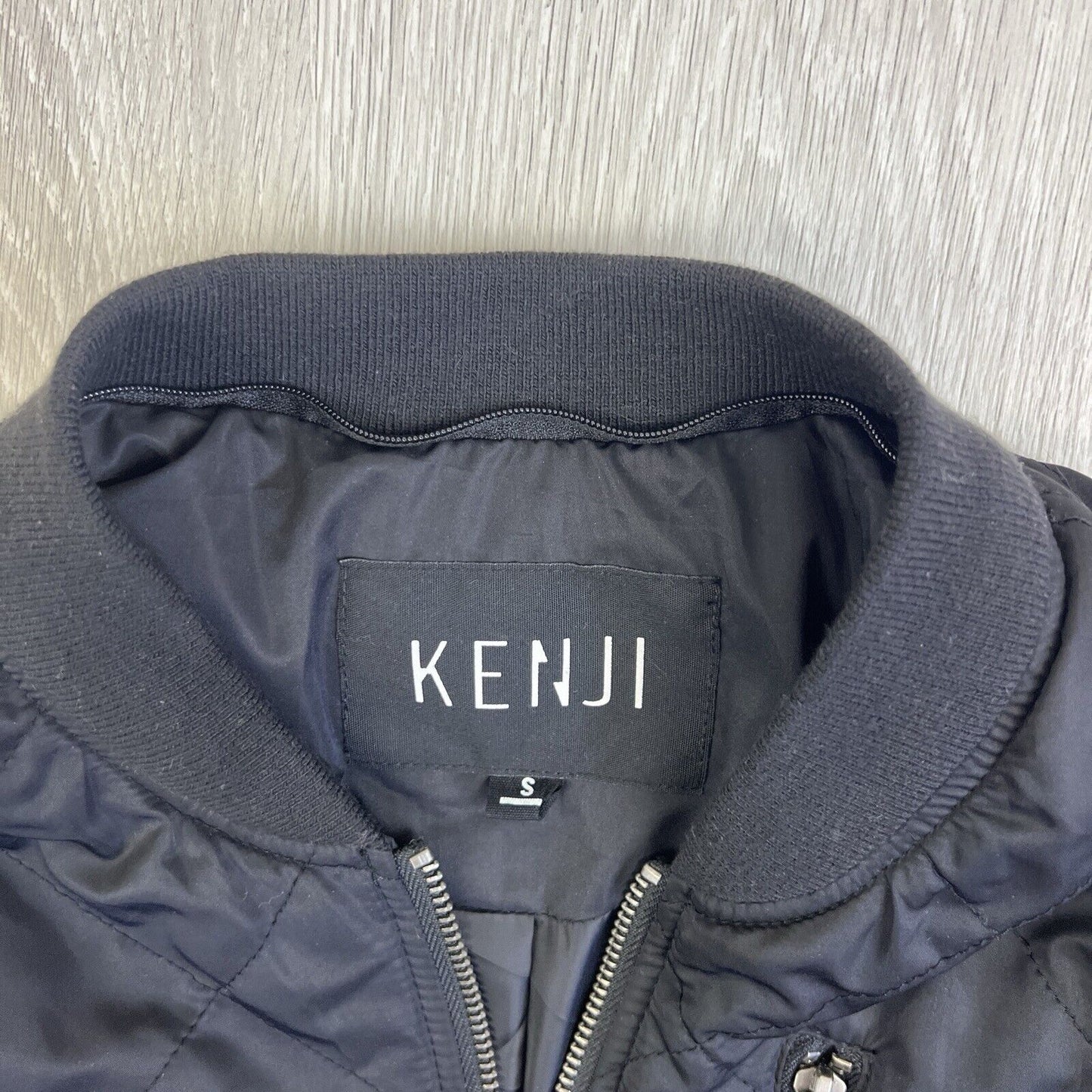 Kenji Mens Black Full Zip Bomber Jacket Size Small