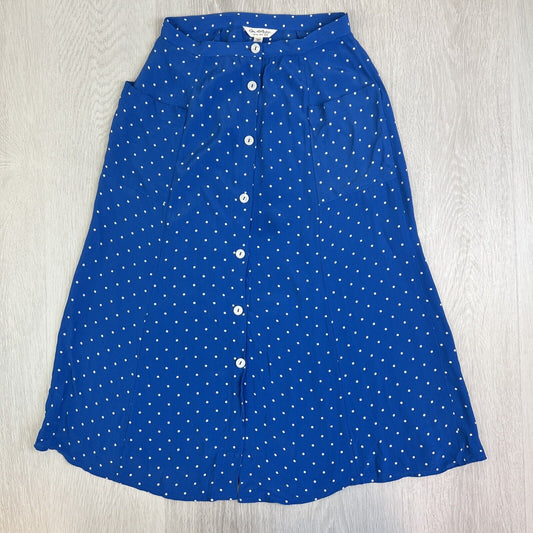 Miss Selfridge Womens Blue Long A-Line Skirt Size 8 UK