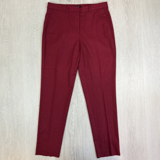 Basque Womens Red Linen Blend Pants Size 10