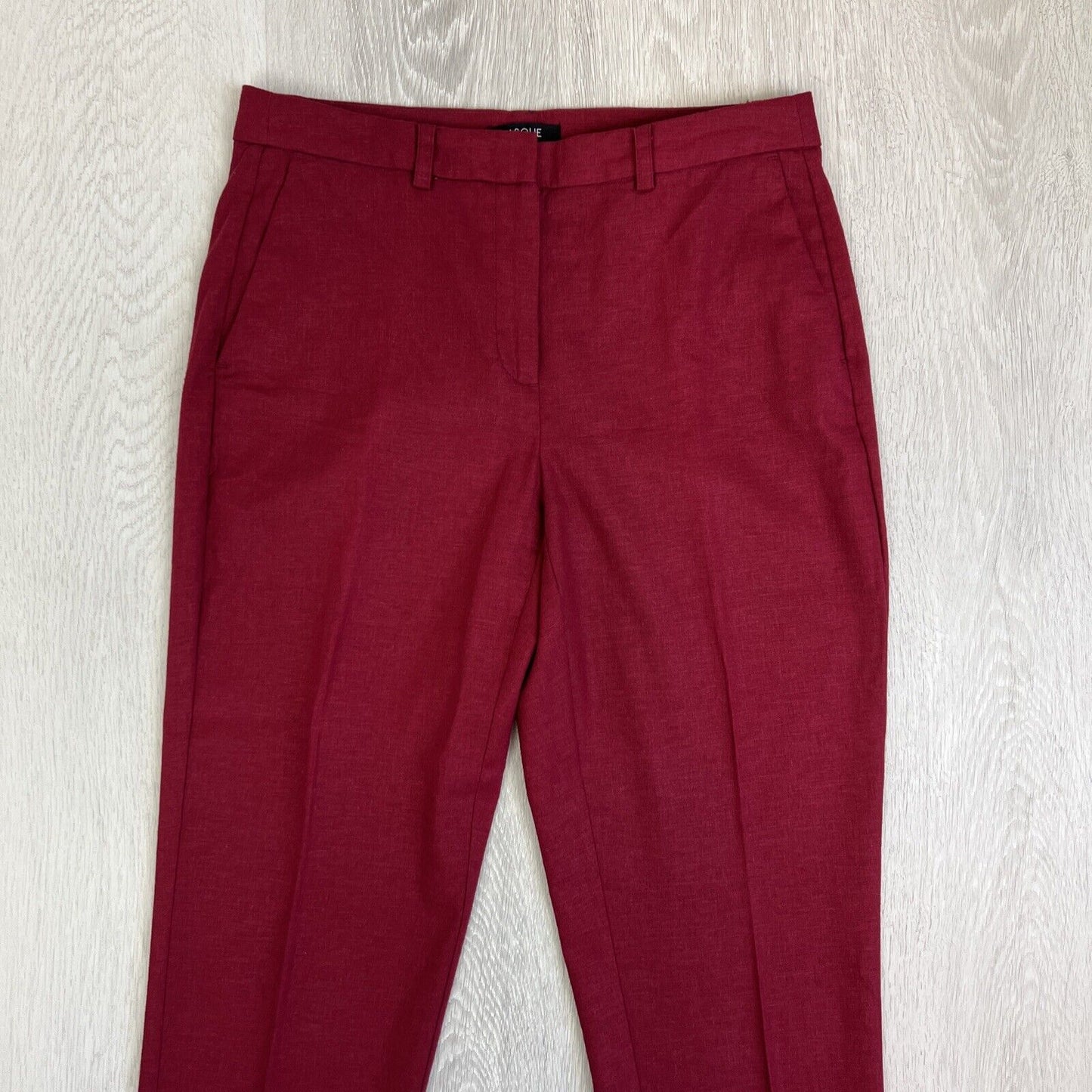 Basque Womens Red Linen Blend Pants Size 10