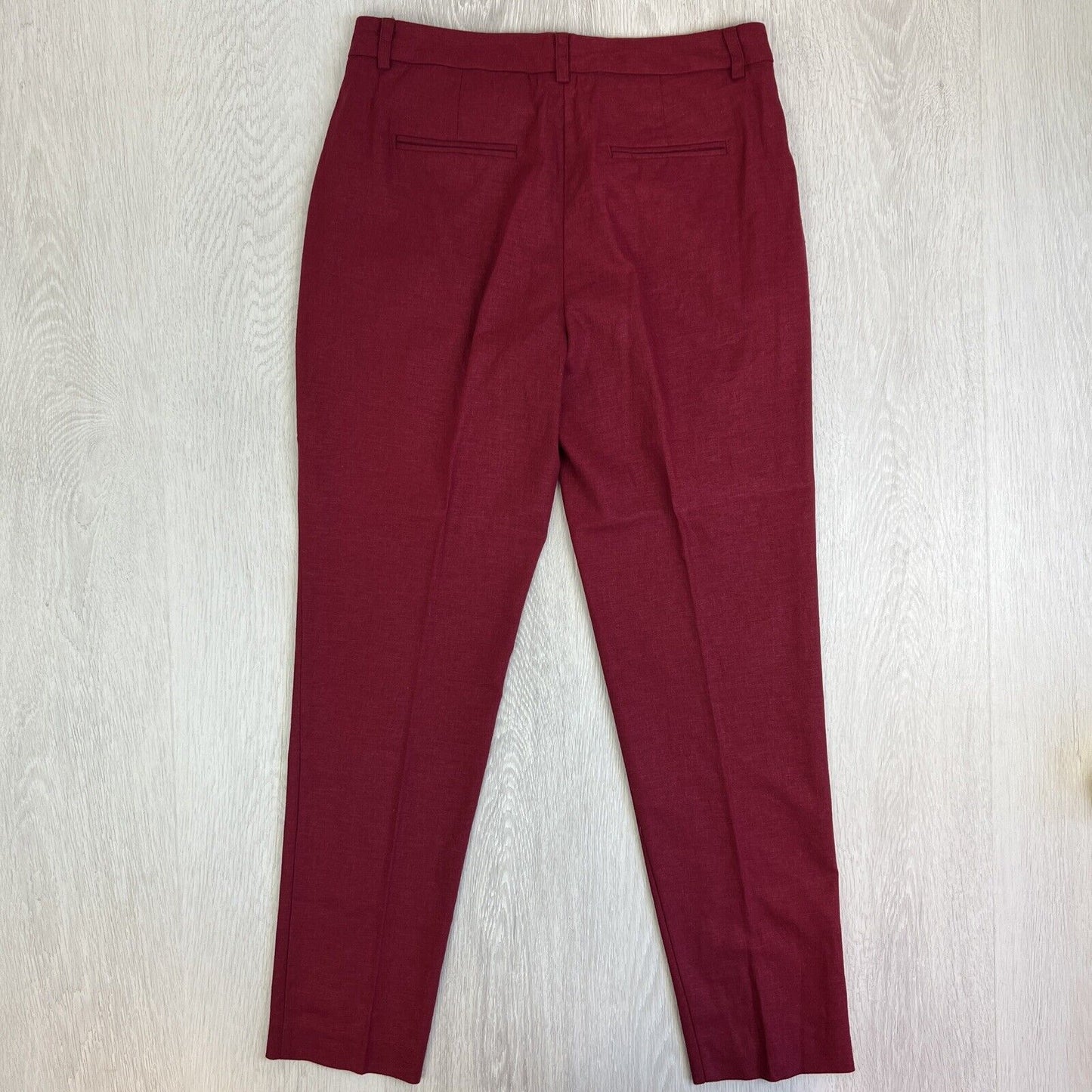 Basque Womens Red Linen Blend Pants Size 10