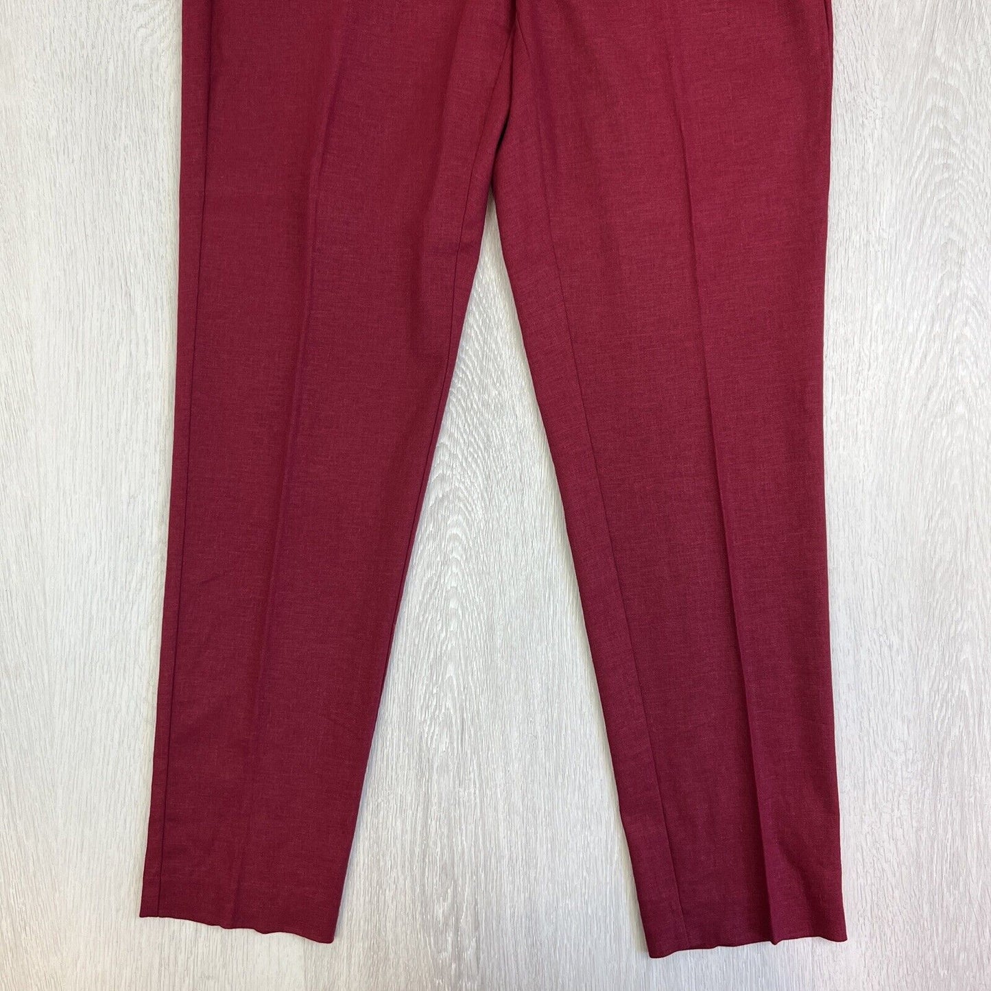 Basque Womens Red Linen Blend Pants Size 10