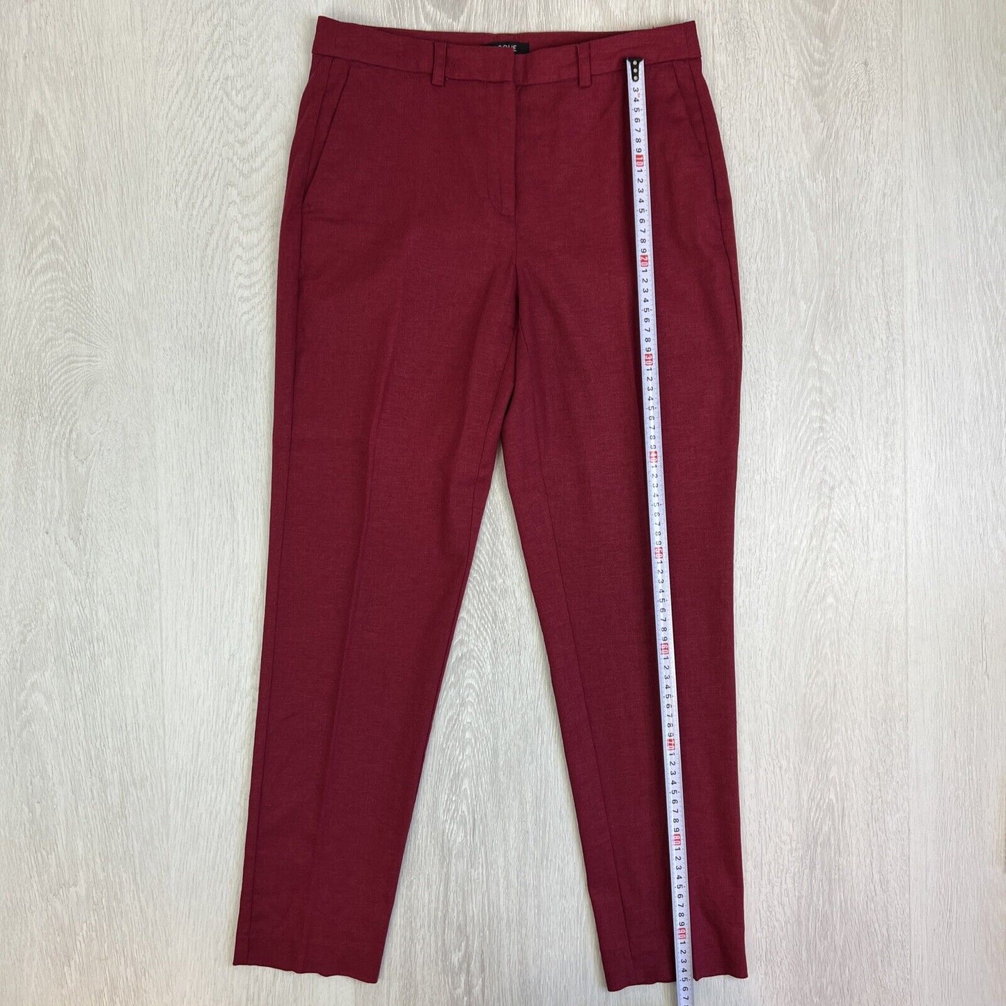 Basque Womens Red Linen Blend Pants Size 10