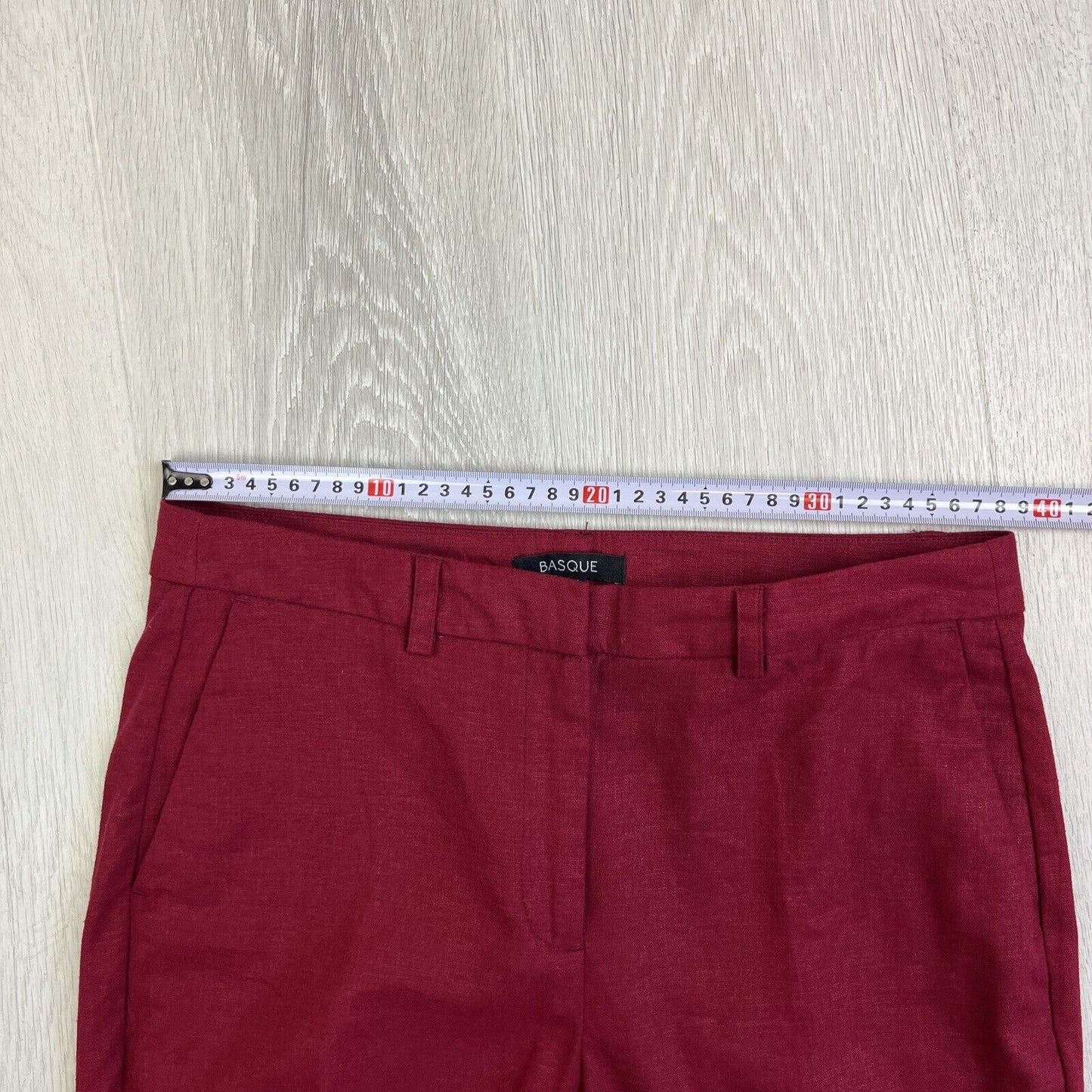 Basque Womens Red Linen Blend Pants Size 10