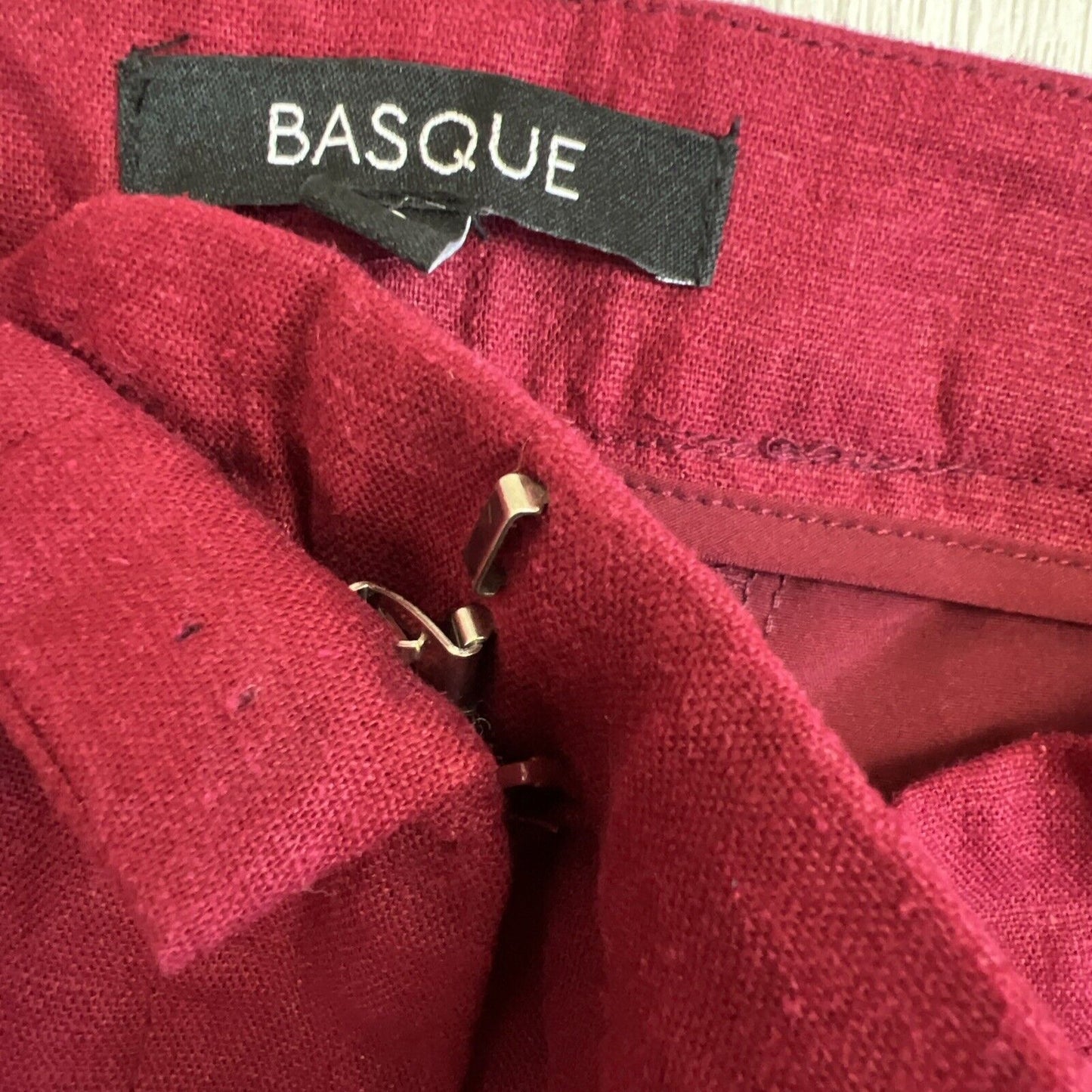 Basque Womens Red Linen Blend Pants Size 10