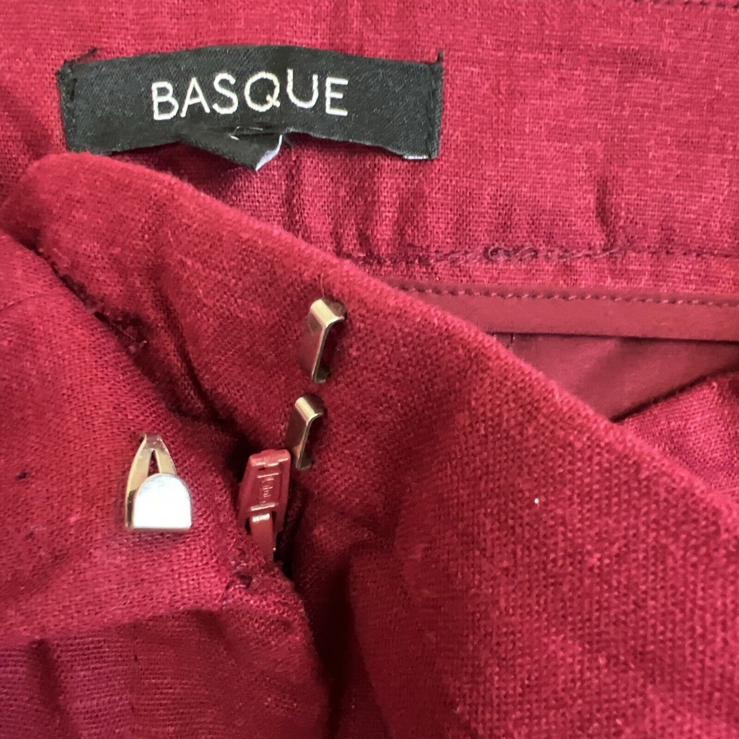 Basque Womens Red Linen Blend Pants Size 10