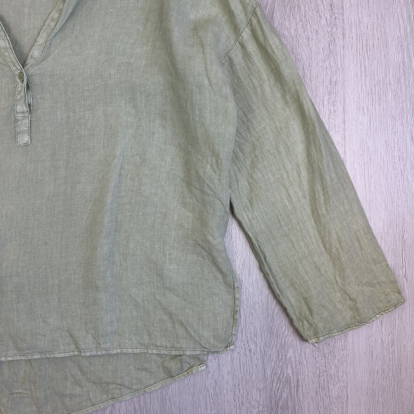 Zara Womens Green Oversized Linen Top Size Small