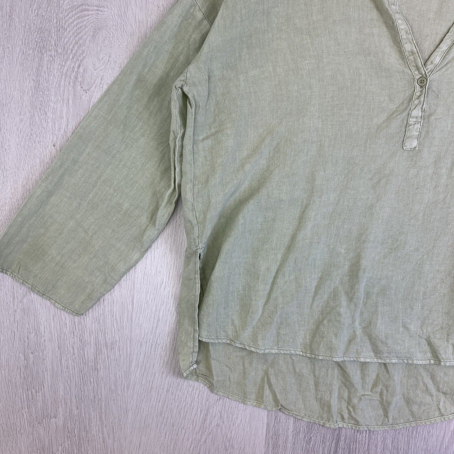 Zara Womens Green Oversized Linen Top Size Small