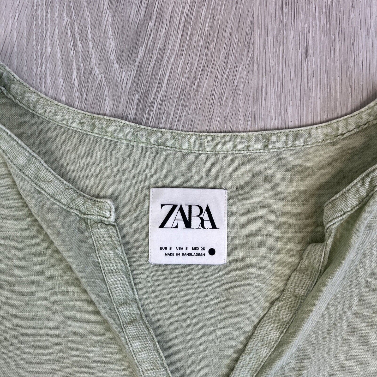 Zara Womens Green Oversized Linen Top Size Small