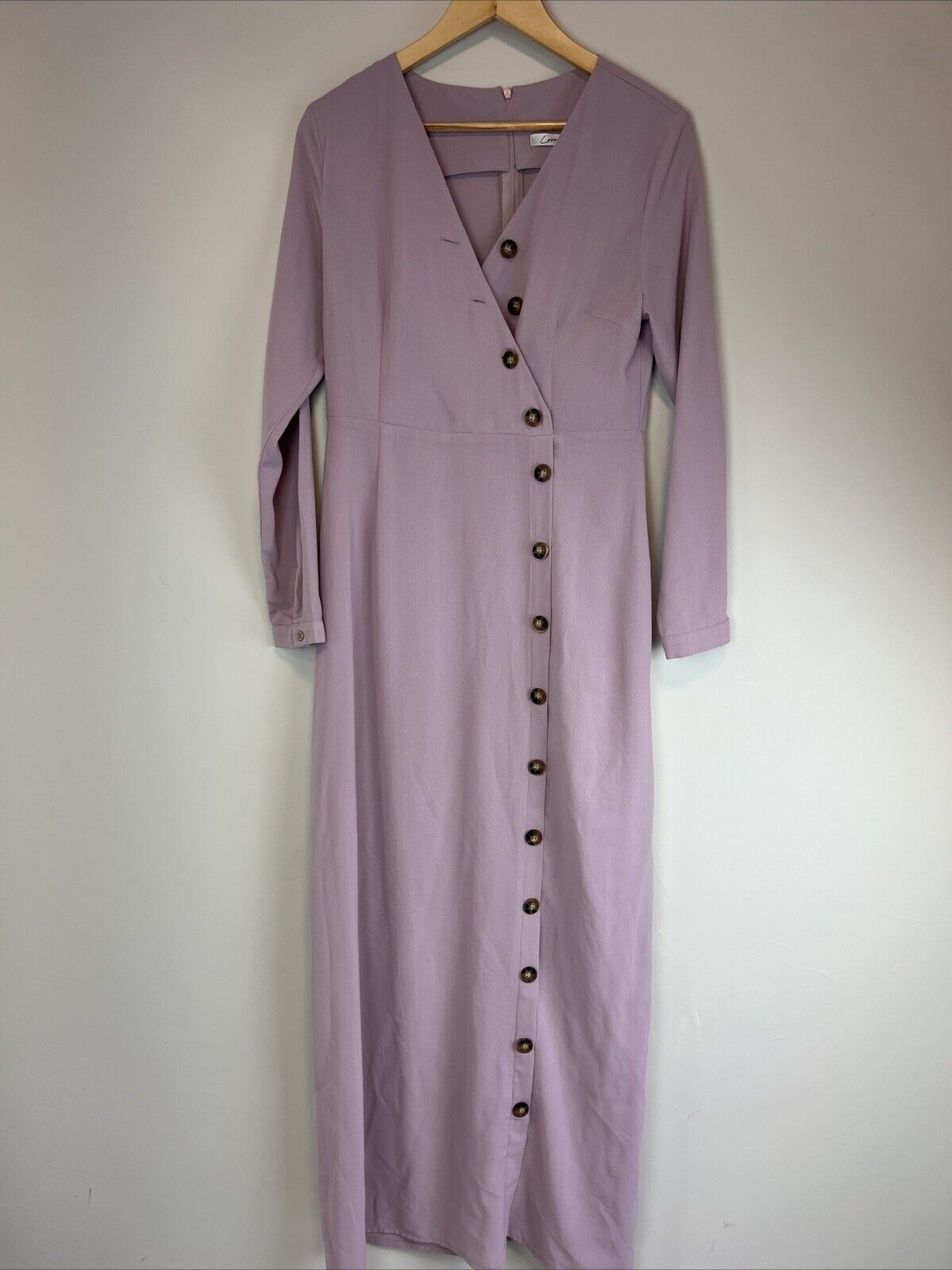 Lorraine Womens Purple Midi Dress Long Sleeve Size 8