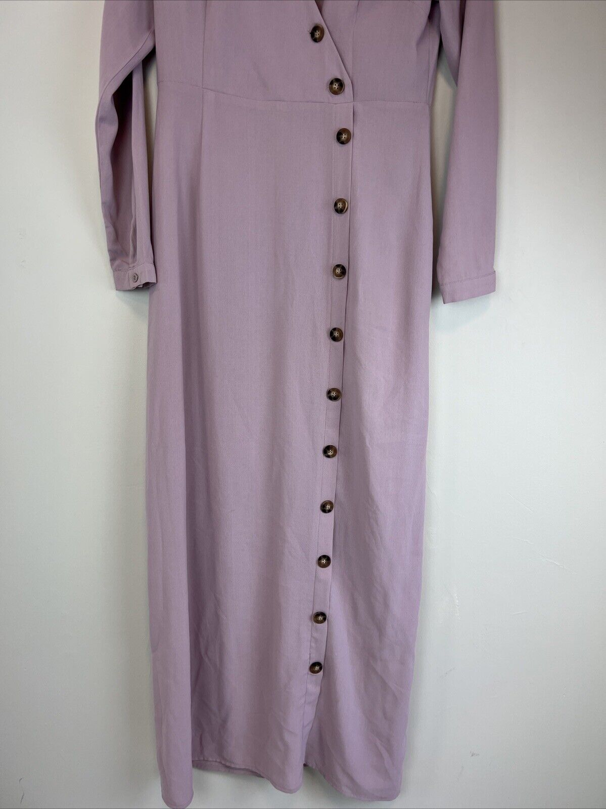 Lorraine Womens Purple Midi Dress Long Sleeve Size 8