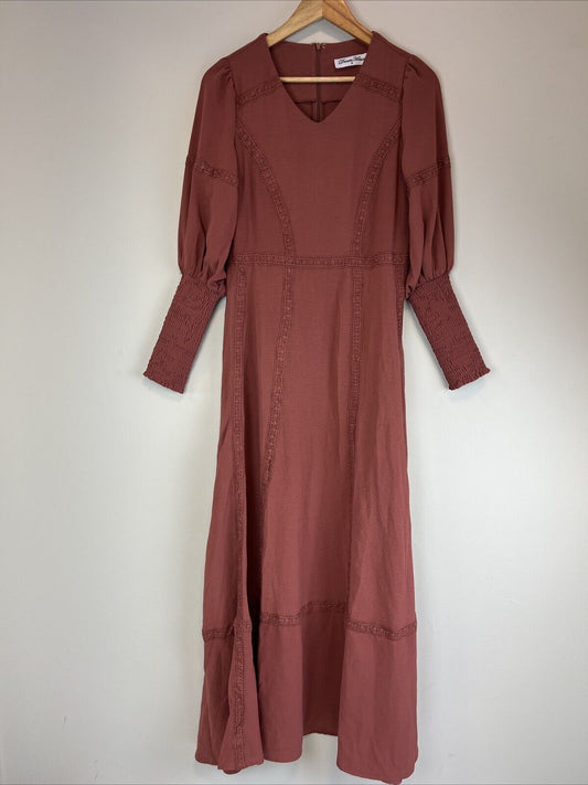 Dream House Womens Brown Maxi Long Sleeve Dress Size 6