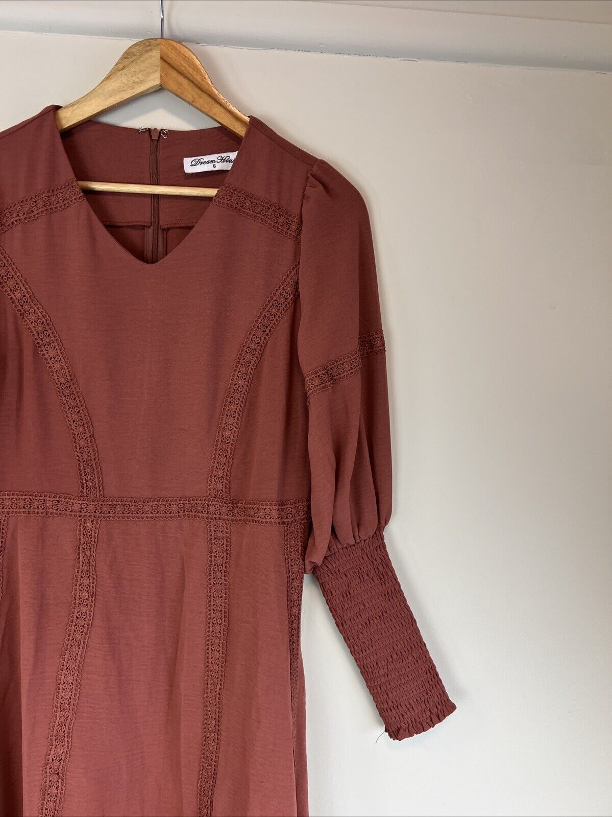 Dream House Womens Brown Maxi Long Sleeve Dress Size 6