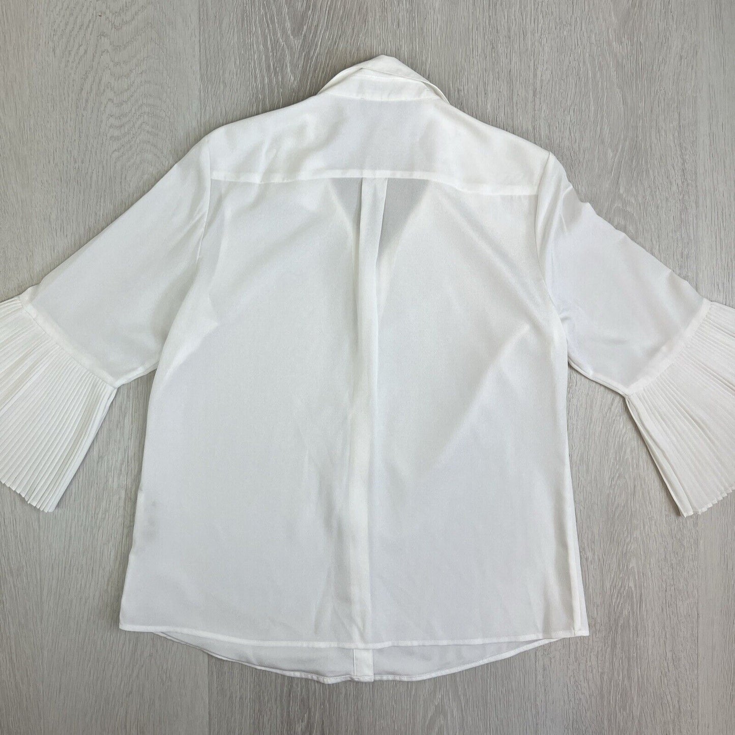 Karl Lagerfeld Womens White Button Up Flared Sleeve Shirt Size Medium