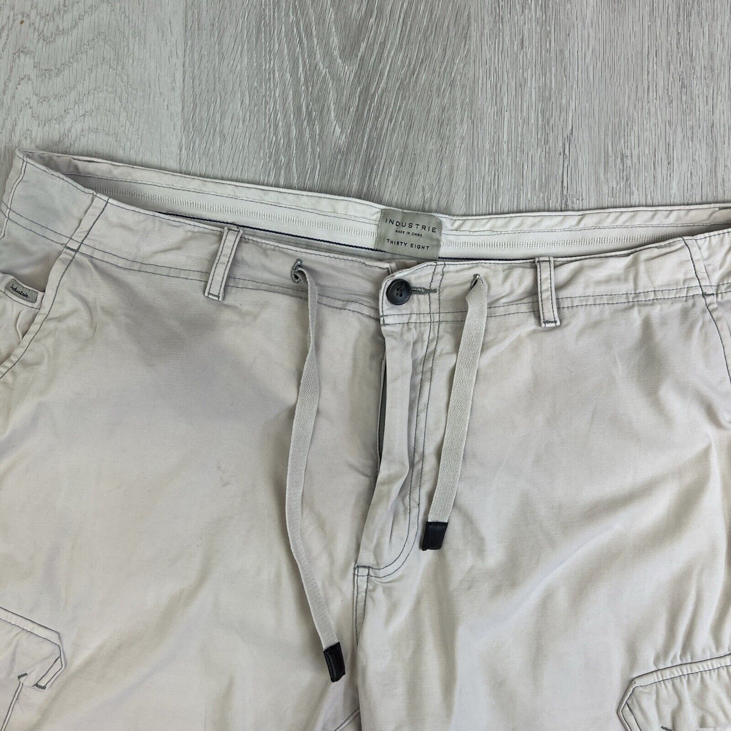 Industrie Mens Beige Cargo Shorts Size 38