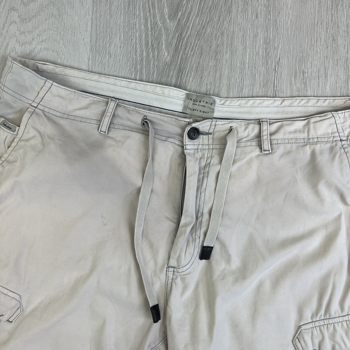 Industrie Mens Beige Cargo Shorts Size 38