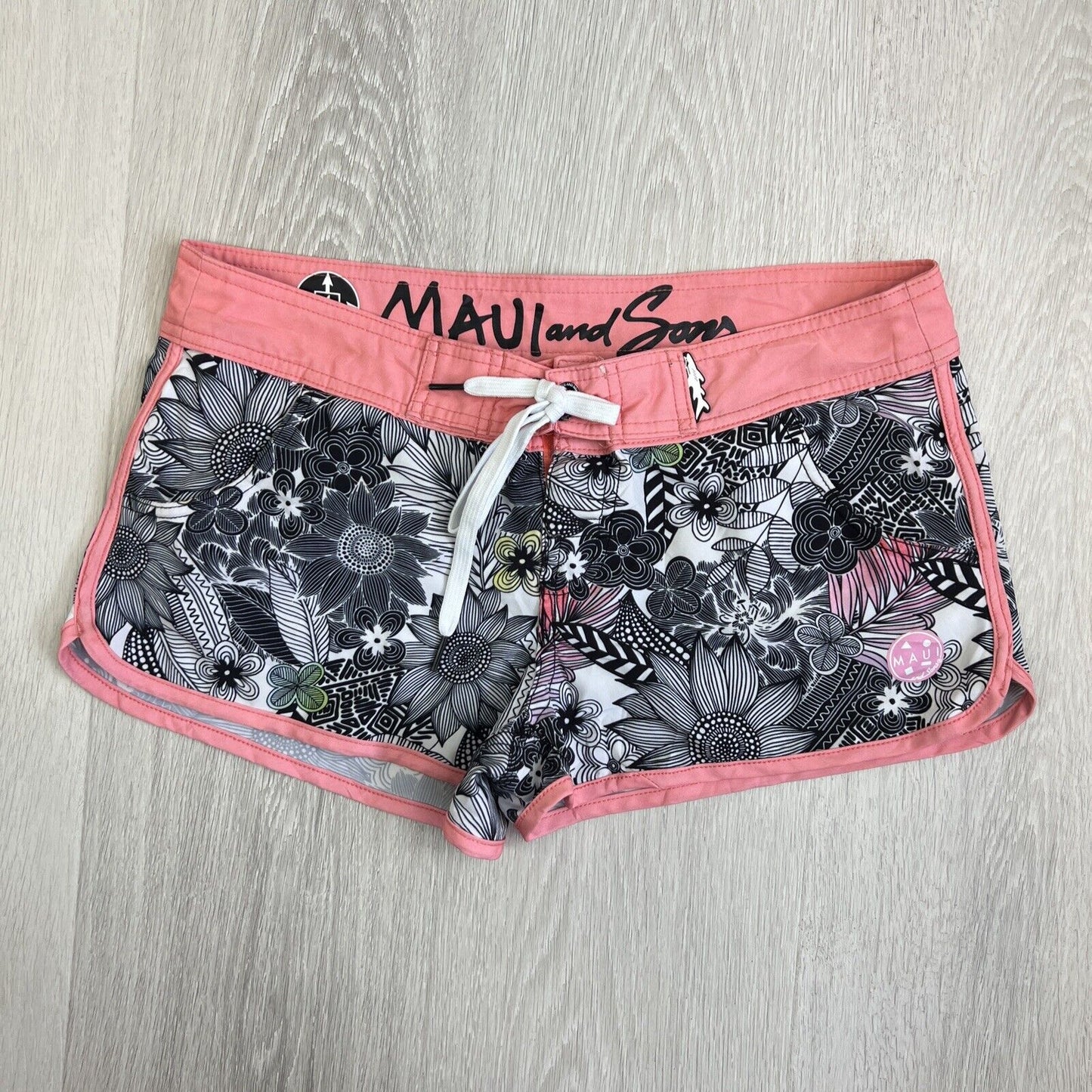 Maui & Sons Womens Swim Shorts Boardies Simmers Size 7 (M-L approx)