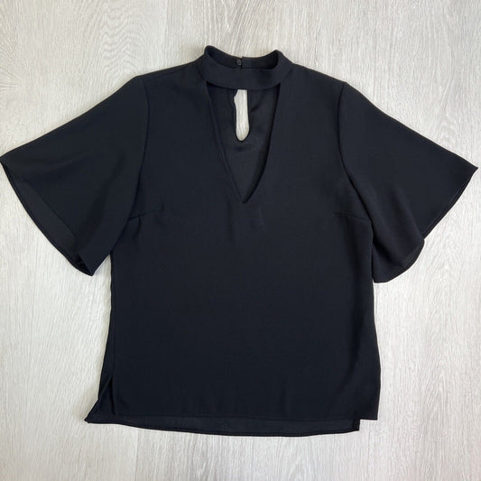 Zara Womens Black Flared Sleeve Top Blouse Size Small