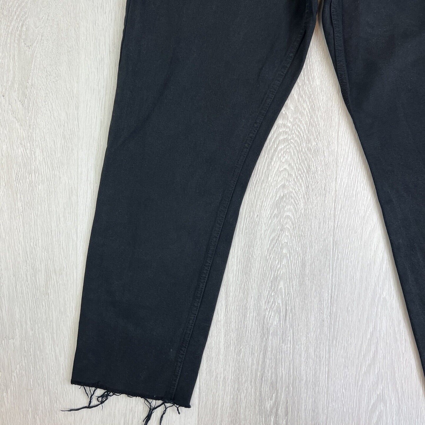 Zara Womens Black Denim Relaxed Fit Mom Jeans Size 10 US