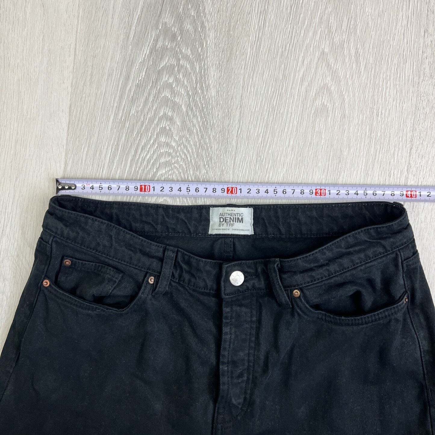 Zara Womens Black Denim Relaxed Fit Mom Jeans Size 10 US